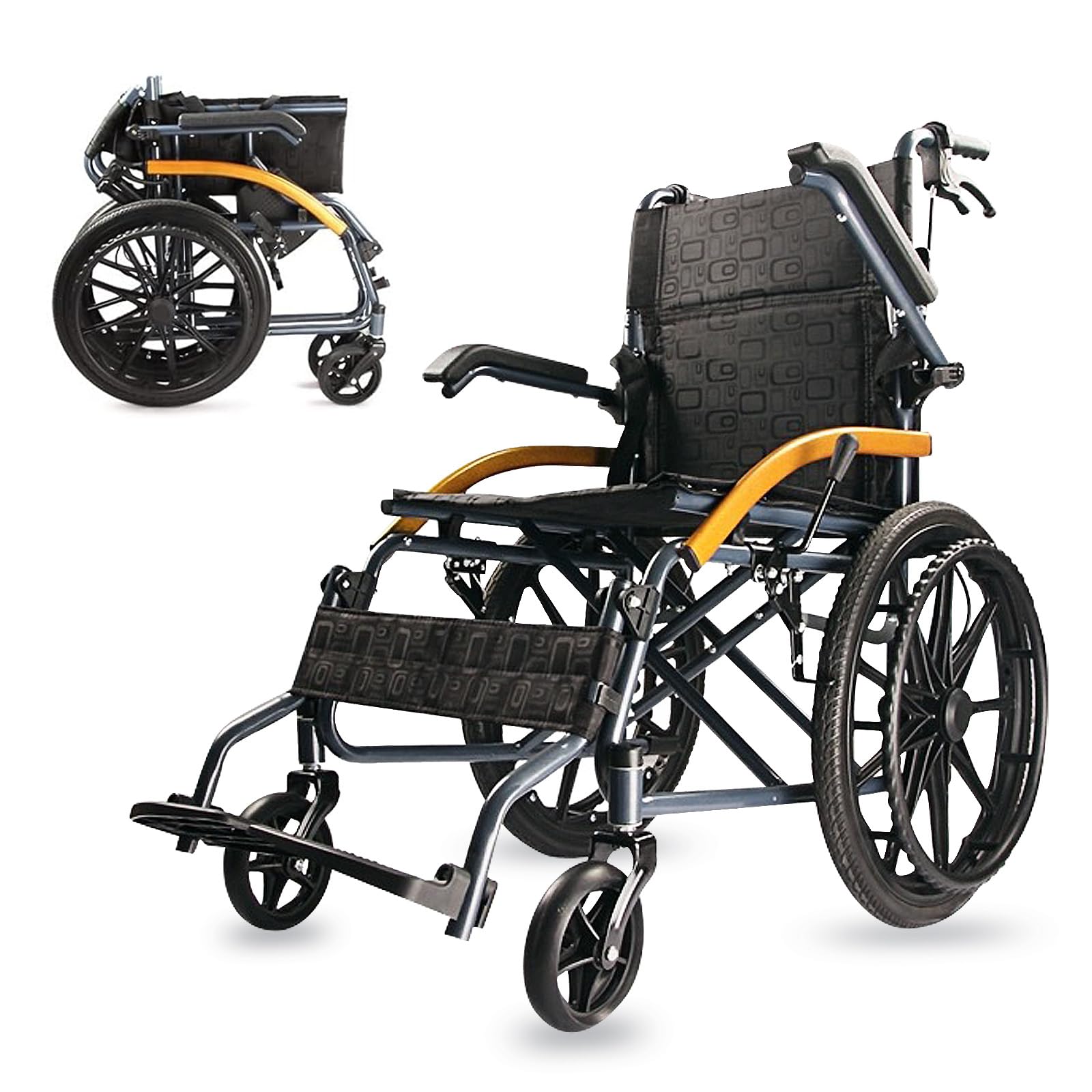 Amazon | 自走用車椅子 介助車椅子 自走介助兼用車いす コンパクト